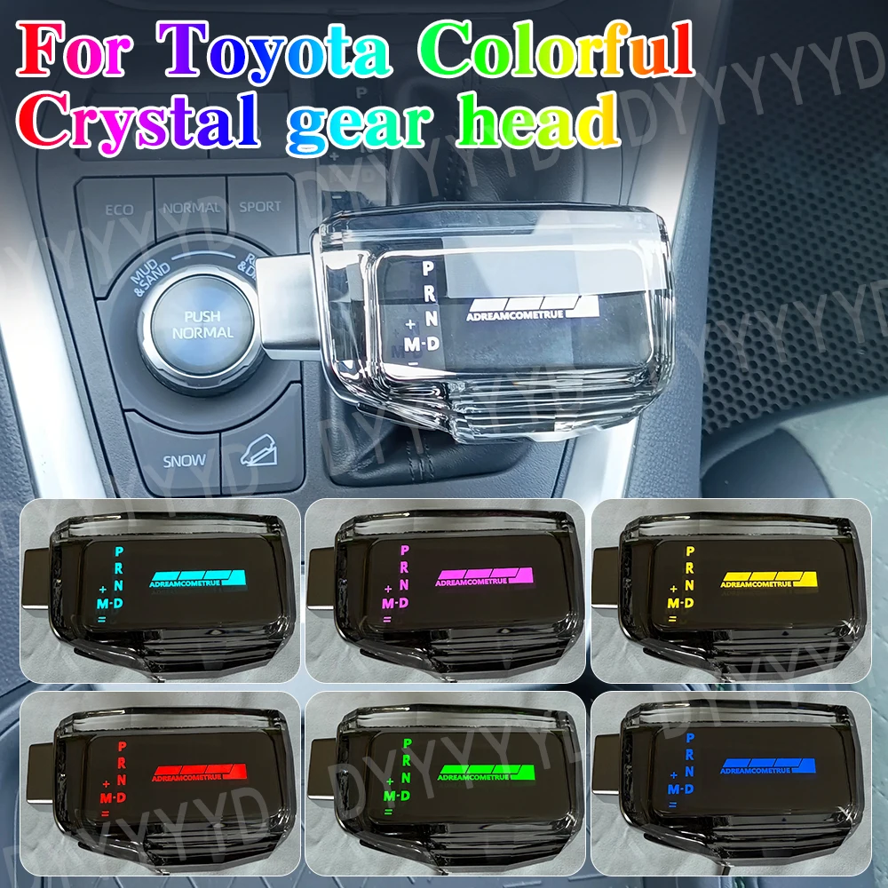 LED Crystal Gear Shift Knob For Toyota Camry Highlander RAV4 KLUGER VENZA HARRIER Modified Car Gearbox Shifter Handle Cover