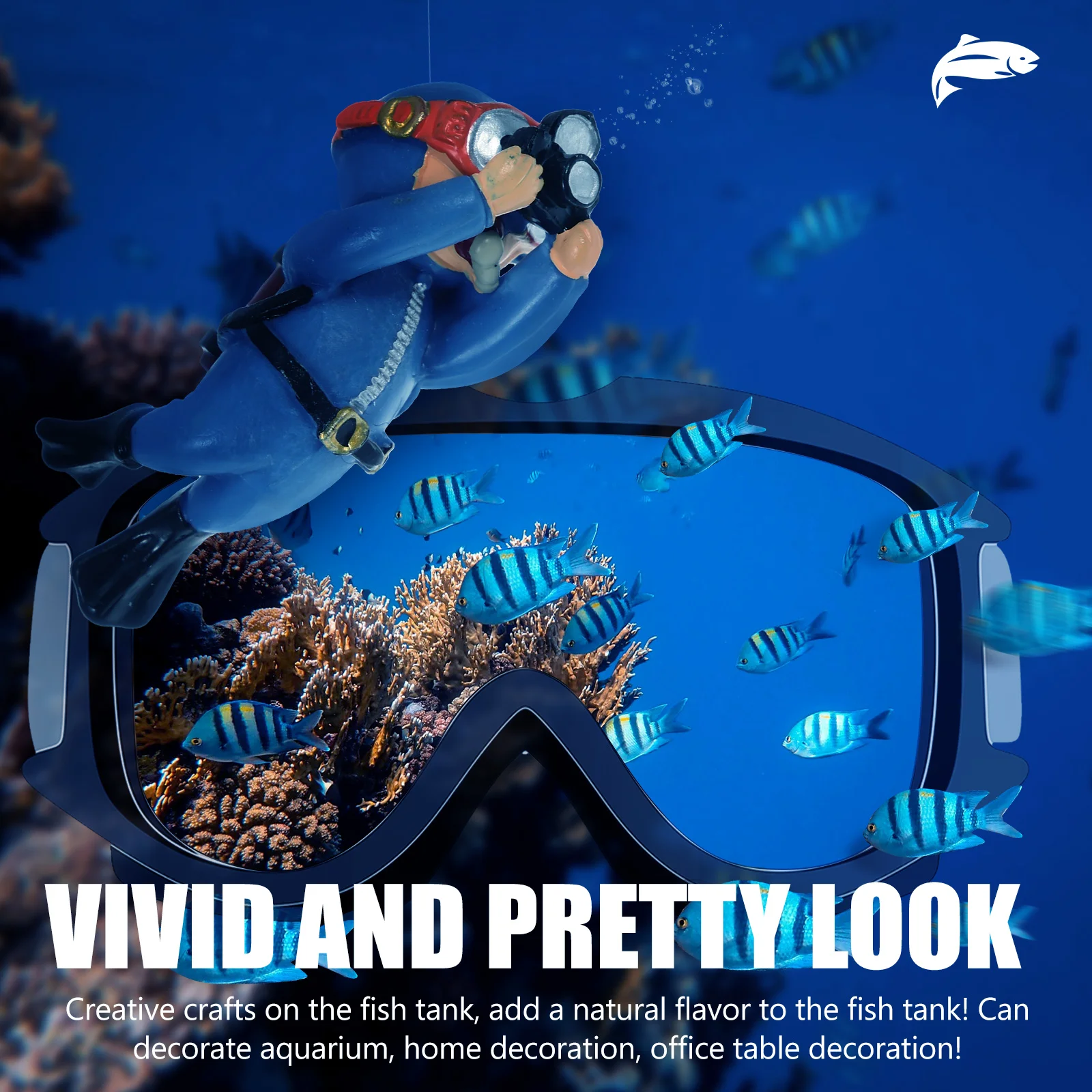 

Floating Ornament Accessories Simulation Aquarium Decorations Mini Diver Ornament For Fish Tank Pond Decor Pvc Resin Diver Fish