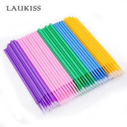 500pcs/lot Applicator Micro Brushes for Eyelash Extension Lash Cleaning Brushes Lip Brush Sticks Makeup Tools LAUKISS