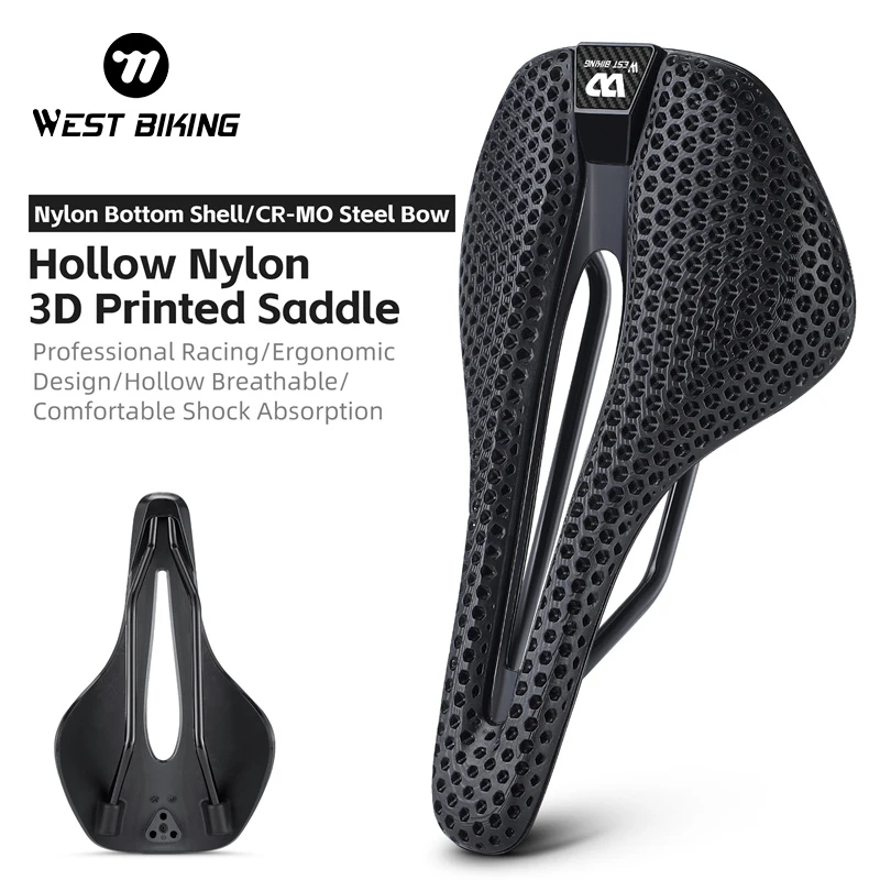 

WEST BIKING 3D Printed Bike Saddle Ultralight Carbon Fiber Seats Comfortable MTB Gravel Road Bicycle Chusion Cycling Parts