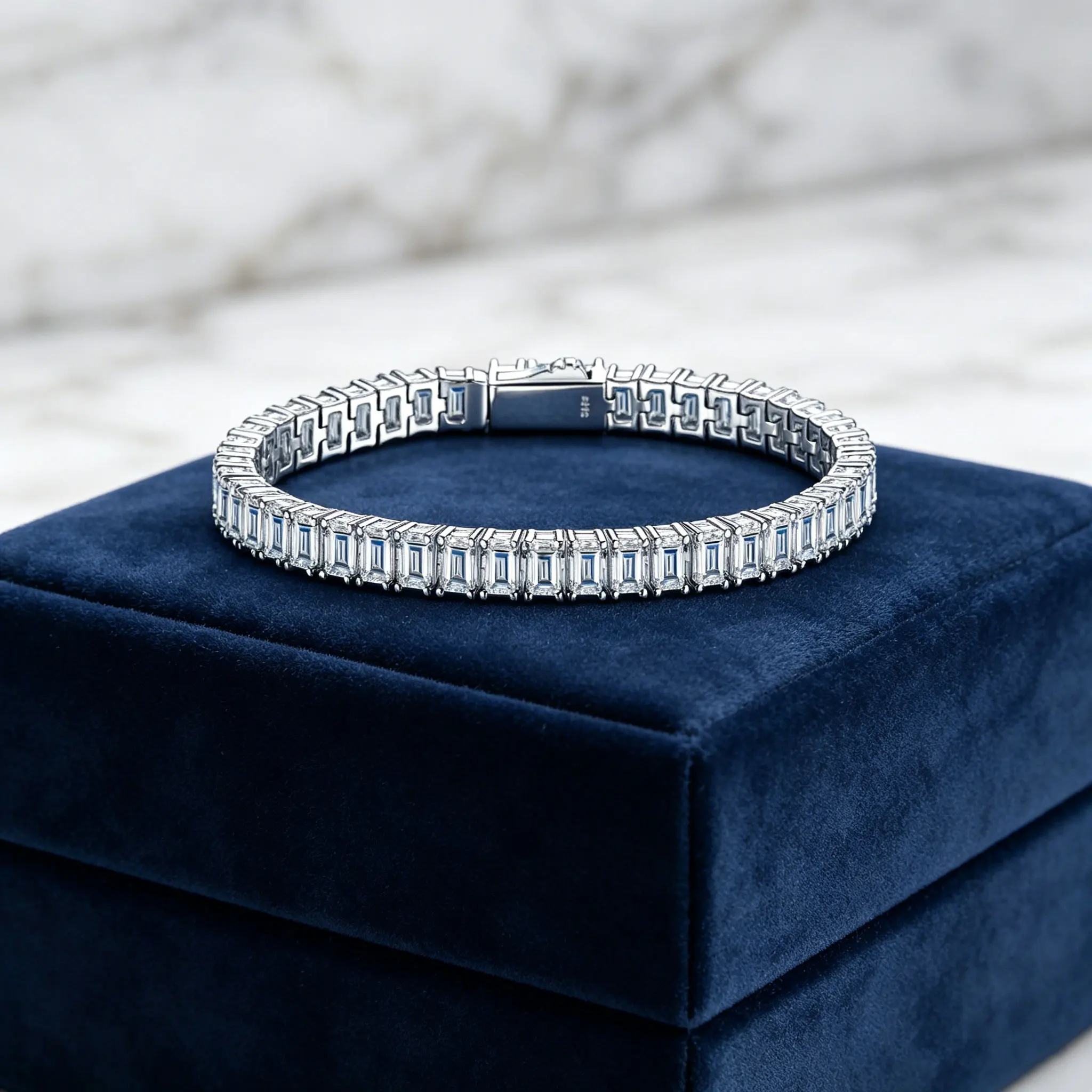 

Браслет-тенниска с муассанитом D цвета VVS1, огранка октагон, серебро 925 пробы с покрытием из белого золота, элитные ювелирные изделия для женщин, подарок на годовщину