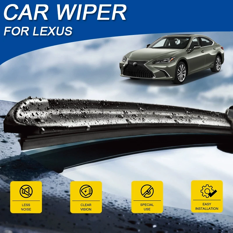 

2PCS Car Blade Windshield Wiper For Lexus ES XV60 XZ10 GS L10 GX IS LBX AY10 LX NX AZ10 RX RZ e450 EB10 UX ZA10 Rubber Accessory