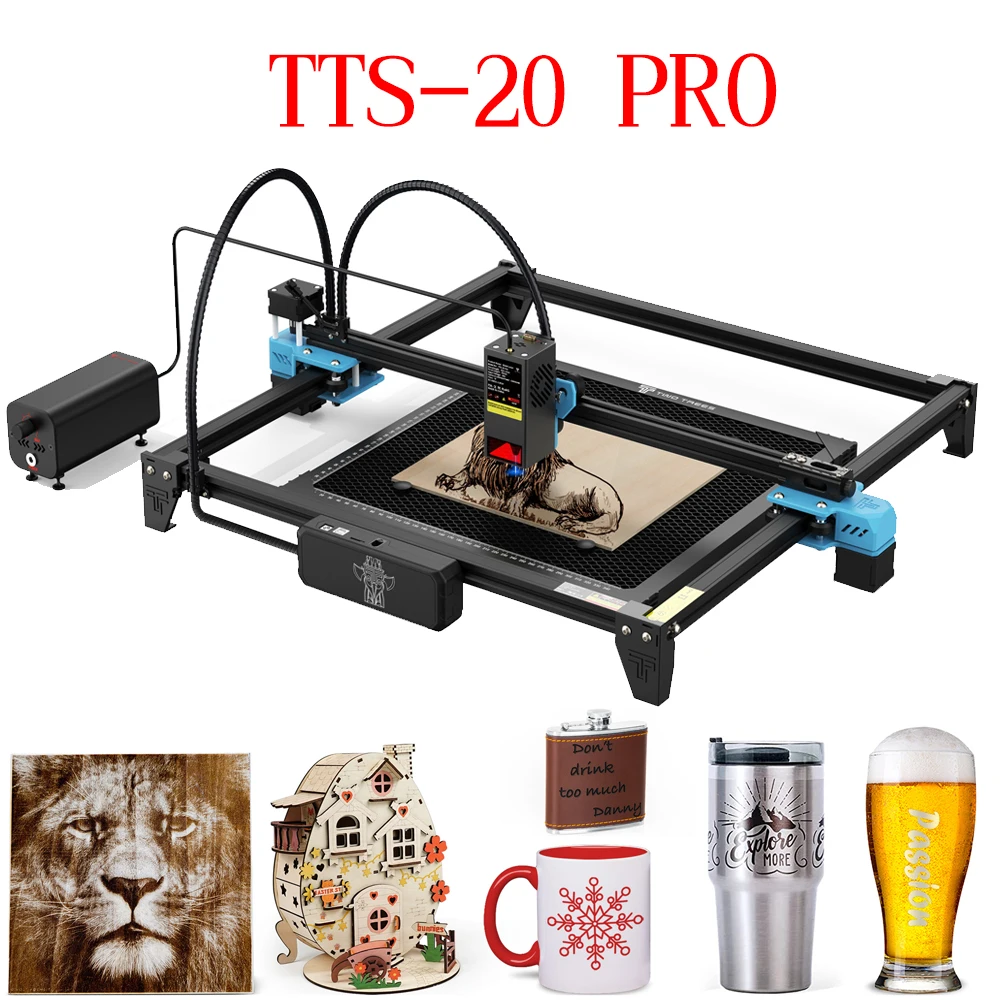 New 2024 CNC Laser Engraving Machine 130W TTS-20 PRO APP Wifi Control Glass Metal Laser Engraver Wood Leather Cutting Machine