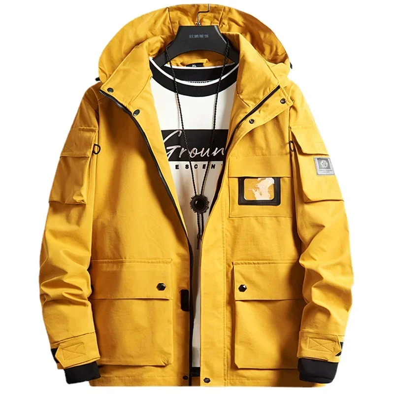 Spring Autumn Men Windbreaker Jackets Hooded Coats Man Waterproof Outwear SoftShell Jacket Clothing Plus Size 6XL 7XL 8XL