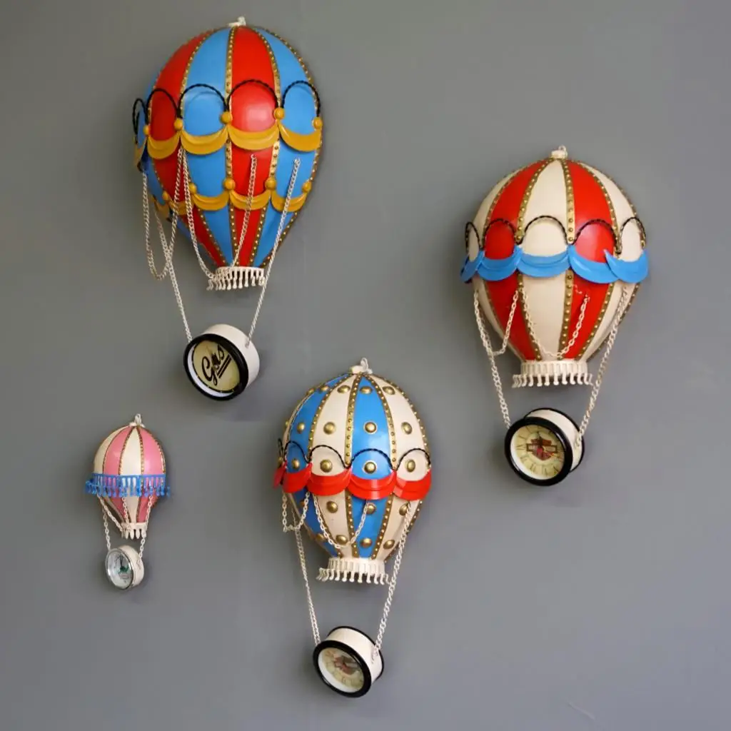 

Retro Antique Wrought Iron Color Hot Air Balloon Wall Hanging Ornaments Hotel Club Decoration Home Livingroom Furnishings Crafts