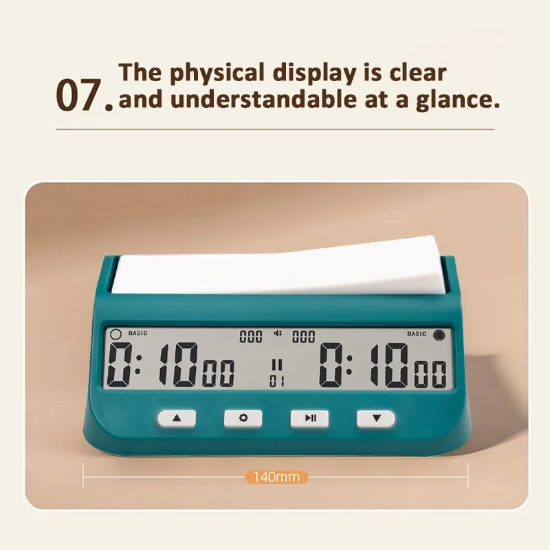 Picture 7: Judge Timer Newly Upgraded Go Timer Professional Board Games Timer 5 Major Timing Rules Referee  Match Chess Clock Bluish Green