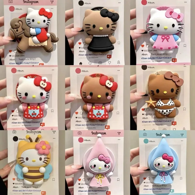 Kawaii hello kitty suporte magnético bonito dos desenhos animados brinquedo telescópico airbag suporte preguiçoso acessórios de mesa presente do estudante atacado