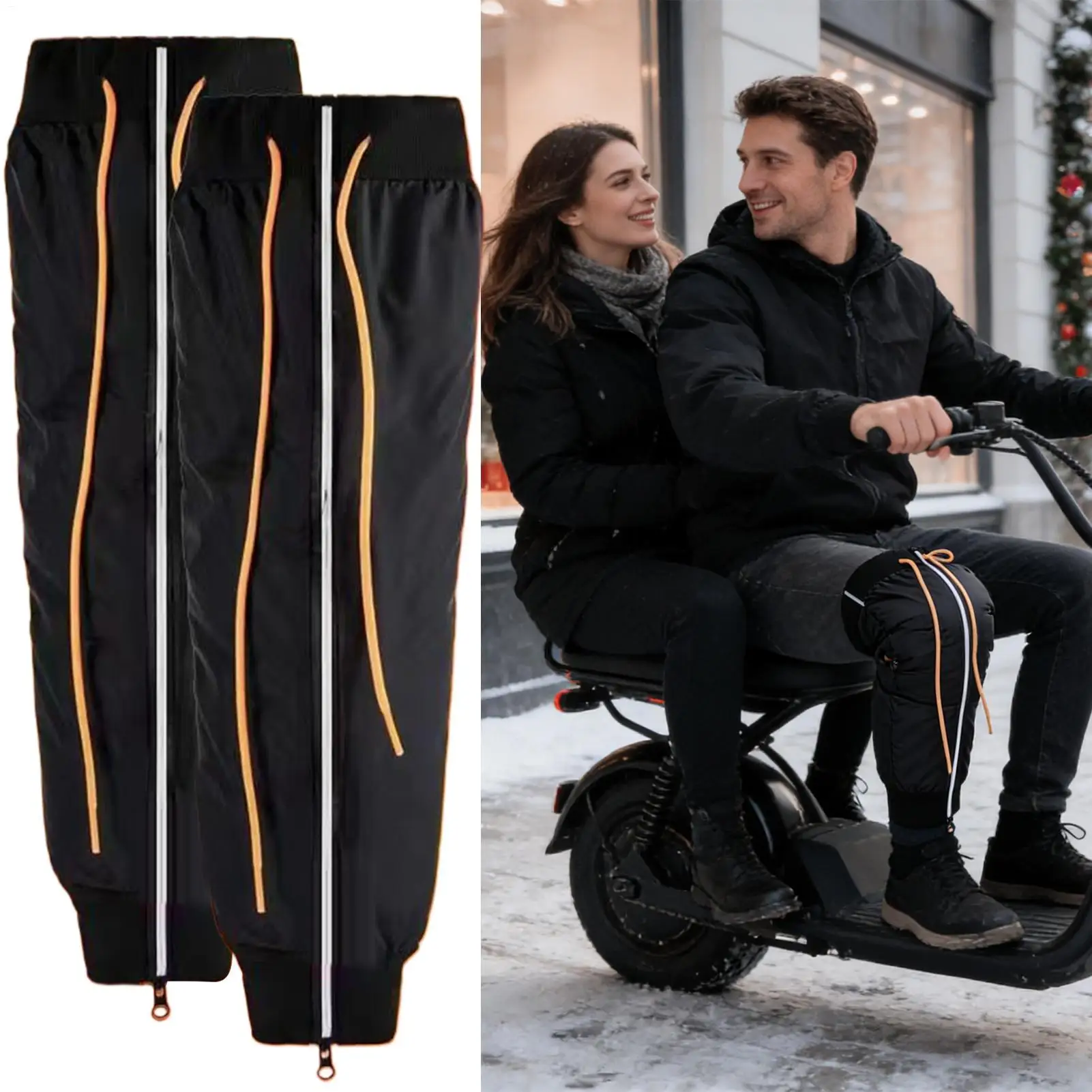 

Motorcycle Knee Warmers Windproof Thermal Pads for Winter Riding Ski Snowmobile Scooter Adventure Commuting Men Women Riders