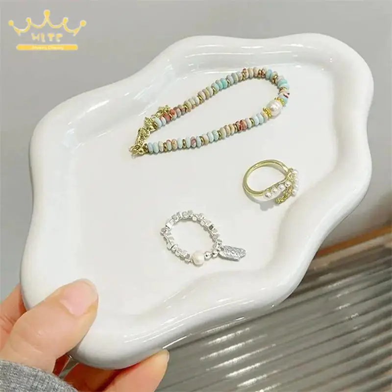 Irregular-Shaped Jewelry Tray Plastic Decorative Earring Necklace Bracelet Ring Storage Organizer Home Desktop Display Plate
