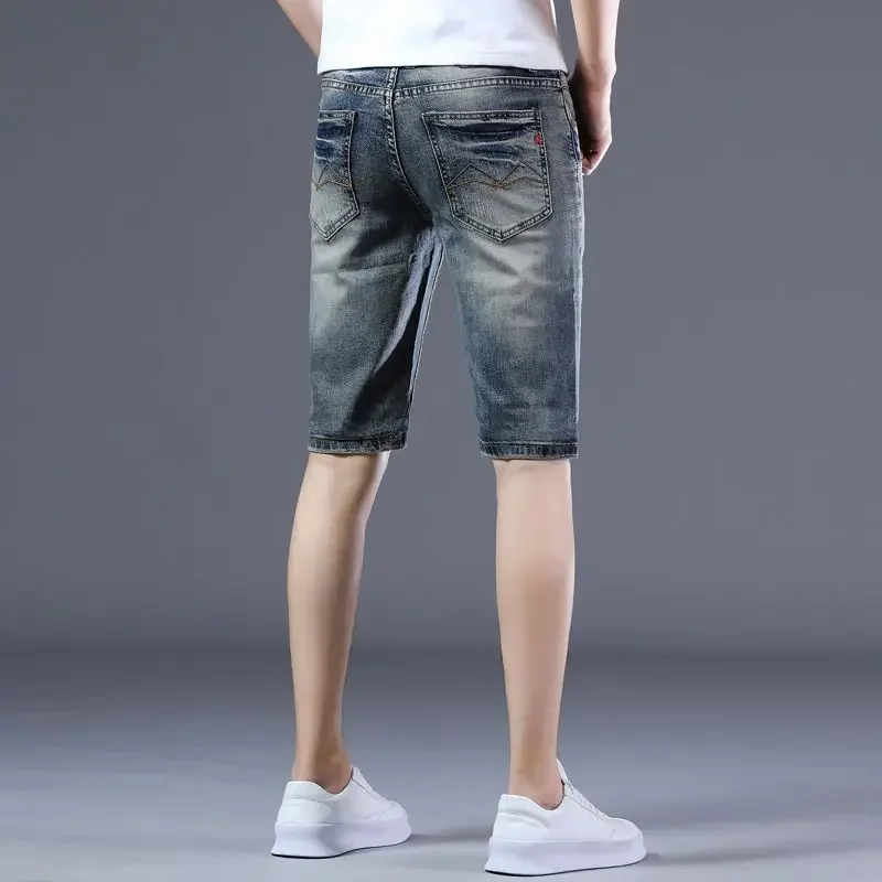メンズデニムショートパンツ スキニー バミューダ スリム ポケット付き ロング ハーフ ショート ジーンズ パンツ メンズ 夏 人気 レトロ ジョーツ Y2K ファッション XL