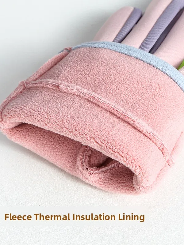 Fleece Lined Waterproof Children's Warm Gloves Windproof Cold Proof for Snow Play Skiing Autumn Winter Boys Girls Big Kids