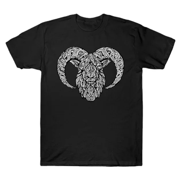 Fashion Constellation Zodiac Sign Aries Astrology T-Shirt 100% Cotton O-Neck Short Sleeve Summer Casual Mens T-shirt Streetwear