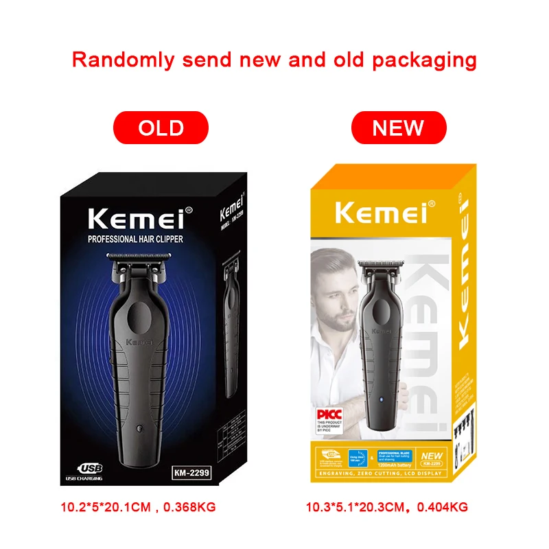 Kemei km-2299 USB Fast charging Barber Machine Blades Hair Cutter  Rechargeable Cordless Hair Trimmer