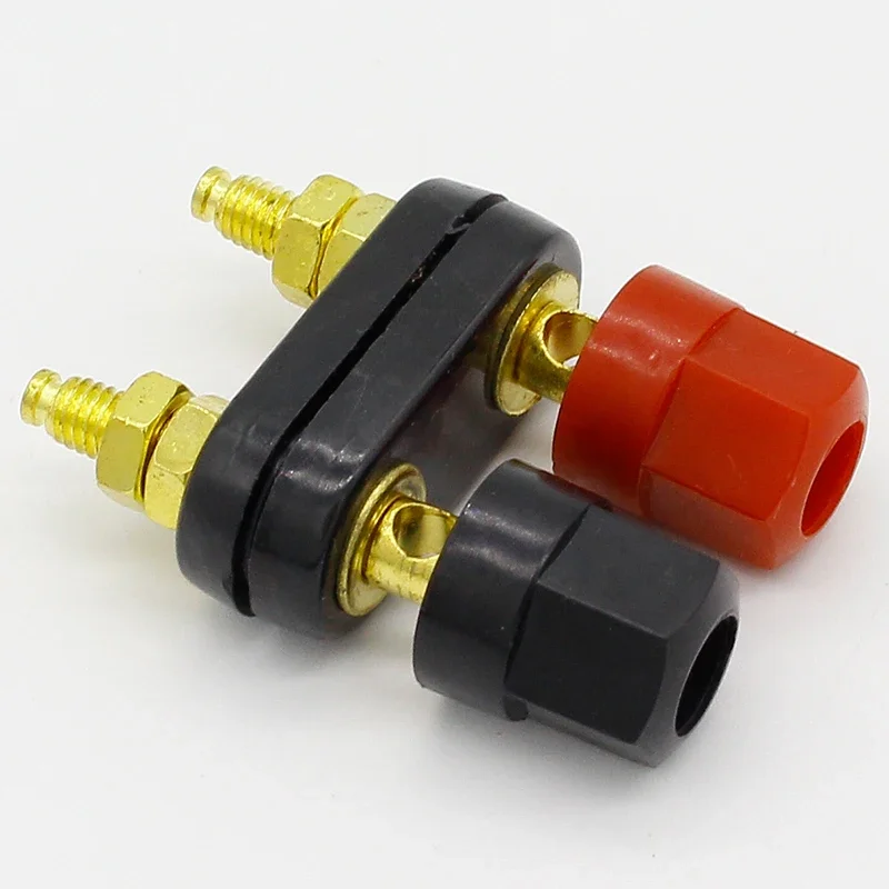 Qualidade Banana Plugs Terminais Casal, Conector Vermelho e Preto, Terminal Amplificador, Binding Post, Speaker Plug Jack, Speaker