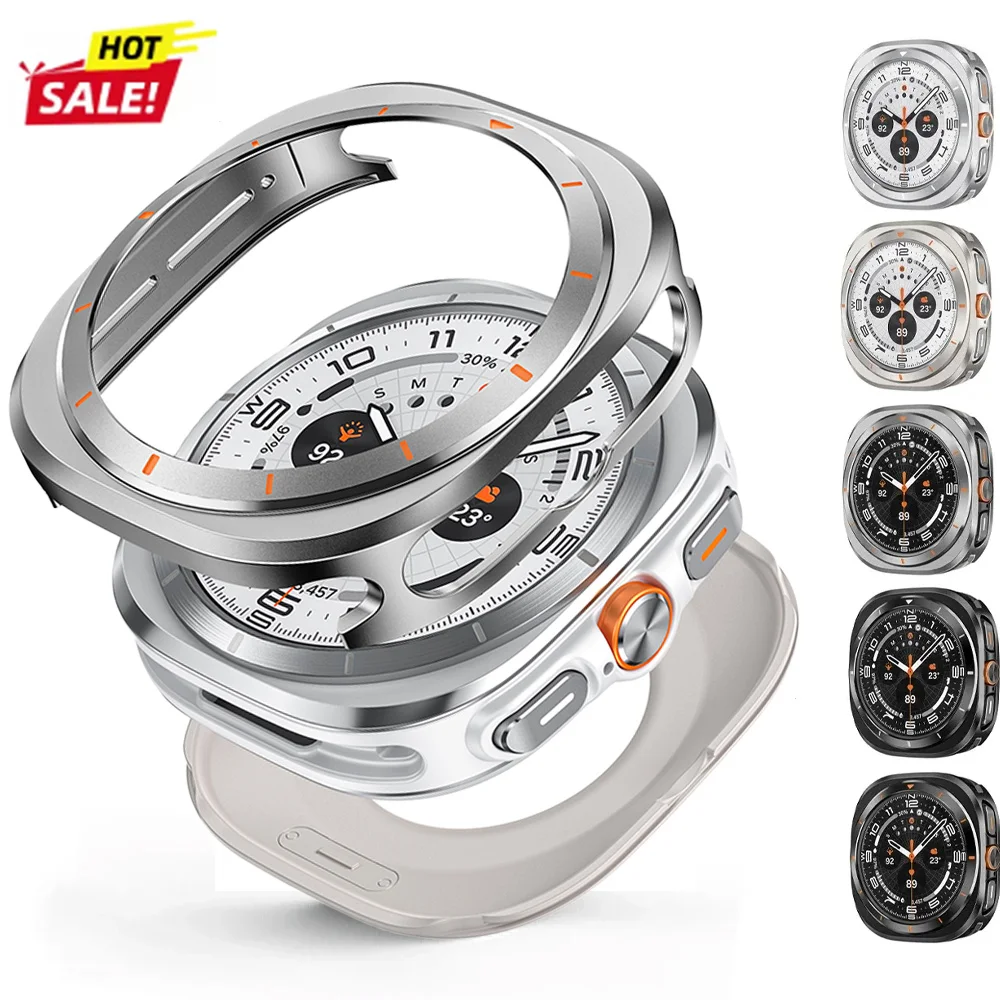 Aluminium Alloy Protective Case For Samsung Galaxy Watch Ultra 47mm Men Cover for Samsung Ultra 7 Screen Protector Accessories
