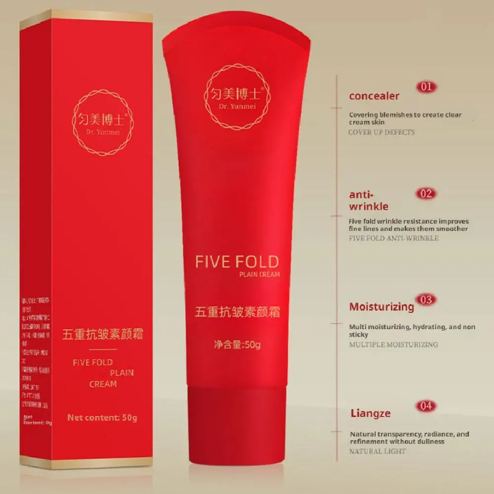 Base per trucco BB Cream a cinque pieghe Fondotinta impermeabile a lunga durata Tono per la pelle Makeu Le imperfezioni liquide Illumina la copertura del viso S4S6