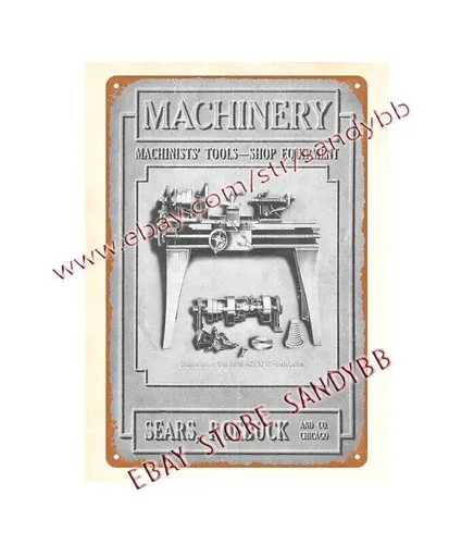 1911 Machinery machiniests tools shop equipment metal tin sign metal man cave-Aluminum