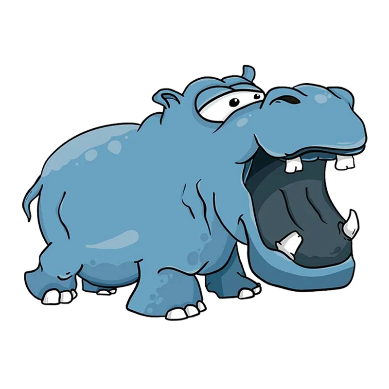 

S90263# 15x11cm Hippo Cartoon Interesting Car Stickers Motorcycle Vinyl Decal Waterproof Windshield Auto Accessories