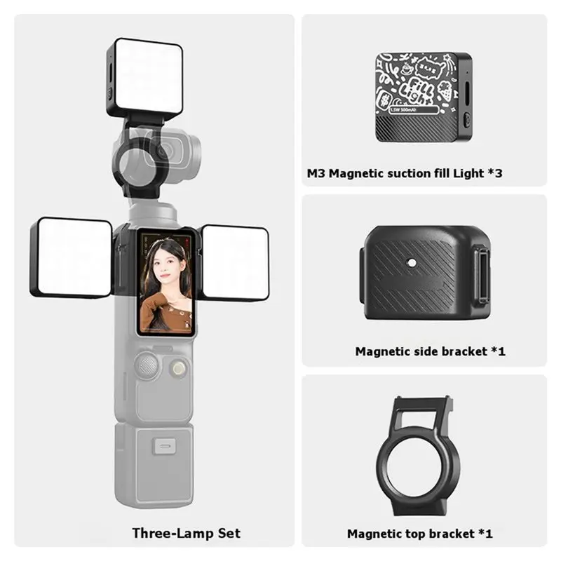 SQPP-3Pcs Magnetic Selfie Fill Light For DJI Osmo Pocket