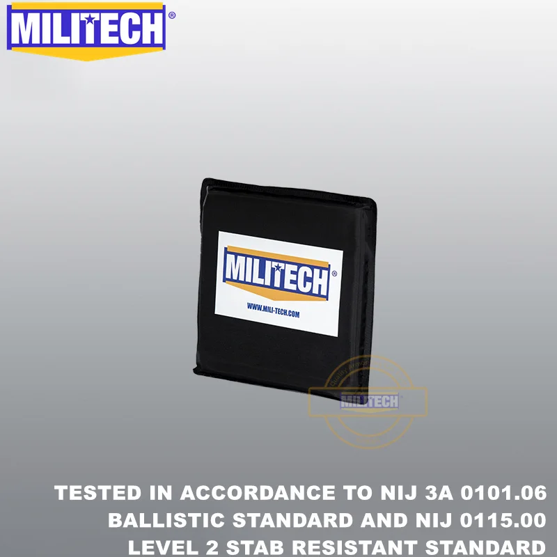 MILITECH 6x6 Pair NIJ 0101.06 IIIA  Aramid Soft Ballistic Panel Bulletproof Plate NIJ 0115.00 Level 2 Stab Resistant Body Armor