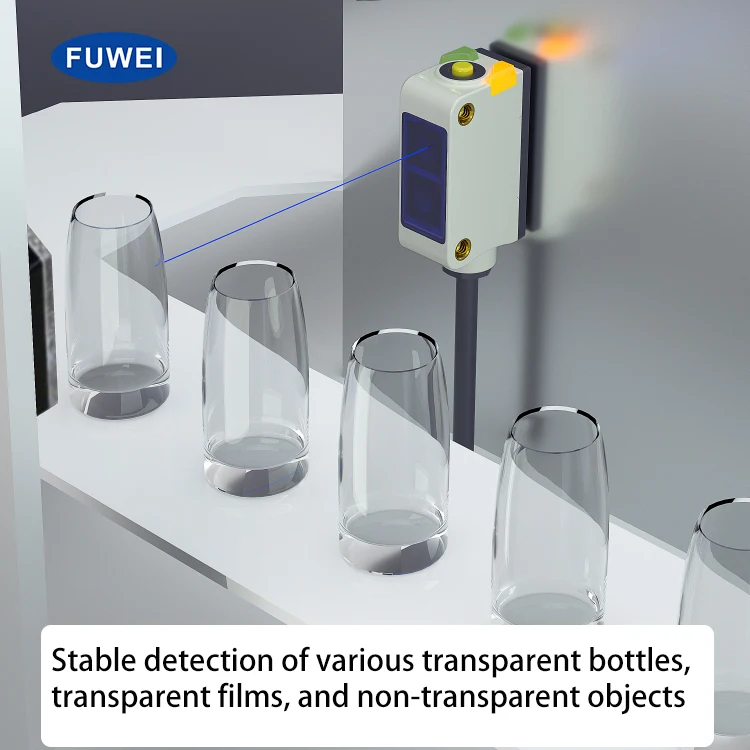 FUWEI FGNE10-50NFR-T Spiegelreflexion Hintergrundunterdrückung Fotoelektrischer Sensor Transparente Filmerkennung Elektrische Augenlinse – Detail 1