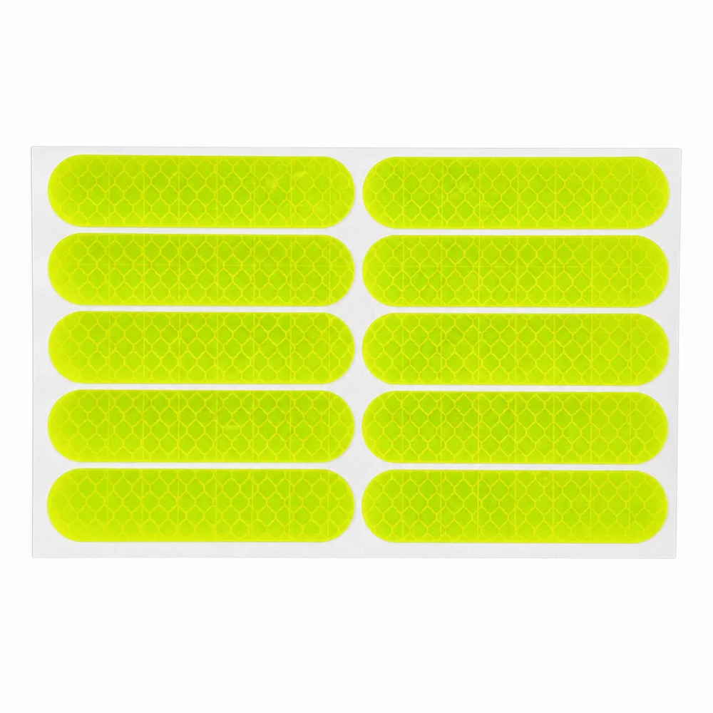 10pcs Waterproof Reflective Sticker Safety Warning Anti-collision Helmet Safety Sticker Self-Adhesive Driving Decorative Strips
