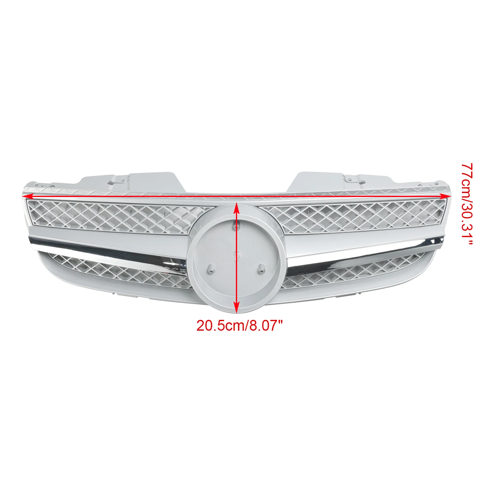 Artudatech Front Bumper Upper Grill Fit Mercedes R230 SL550 SL600 2007-2008 1 Fin Star Car Accessories