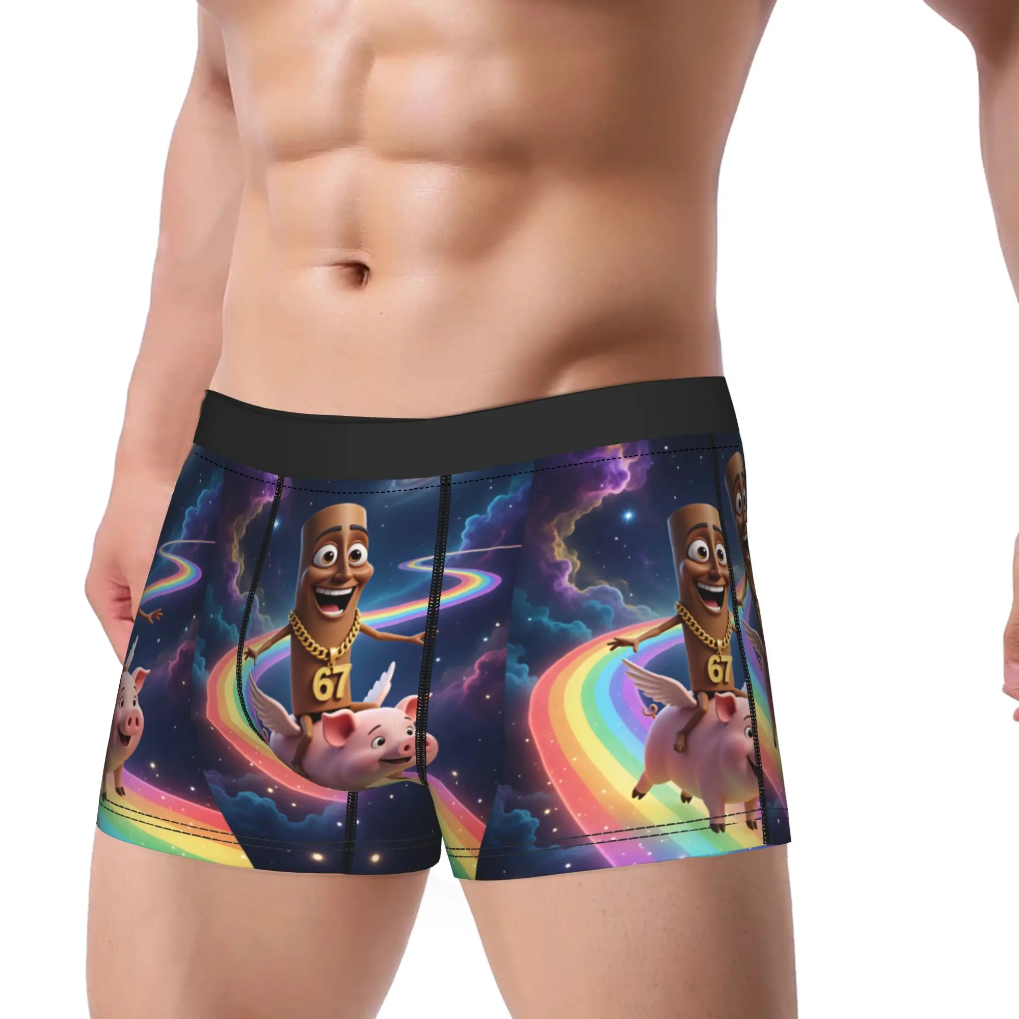Tung Tung Tung Sahur Underwear Brainrot Meme  Men Underpants Custom DIY Classic Trunk Trenky Shorts Briefs Plus Size 2XL