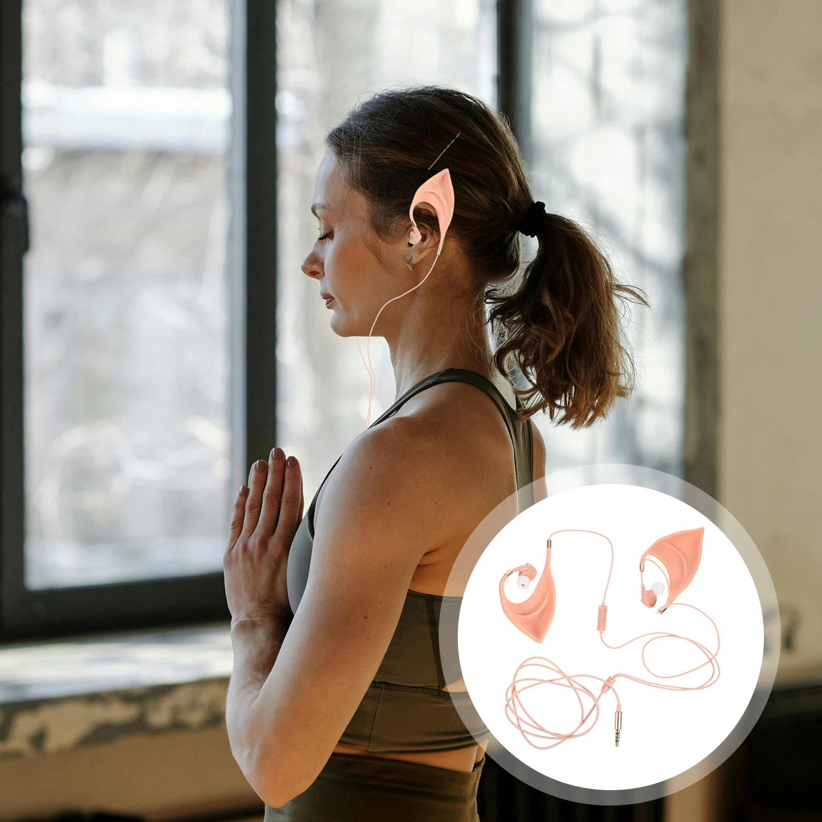

Halloween Elf Ears Headphones Clear Sound In-Ear Earbuds With Mic For Ios 3.5Mm Silicone Ear Caps Cosplay Party