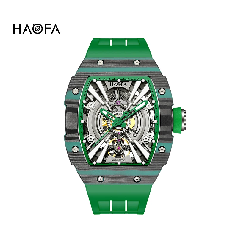 

Haofa Роскошные автоматические часы для мужчин, механические часы со скелетом и сапфировым стеклом, светящиеся мужские часы с автоподзаводом, 80 часов, запас хода 1906