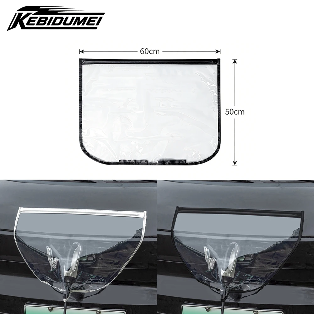 

KEBIDUMEI Car Charging Port Rain Shelter Waterproof Outdoor Charger Gun Protector EV Magnet Transparent Covers Car Accessories