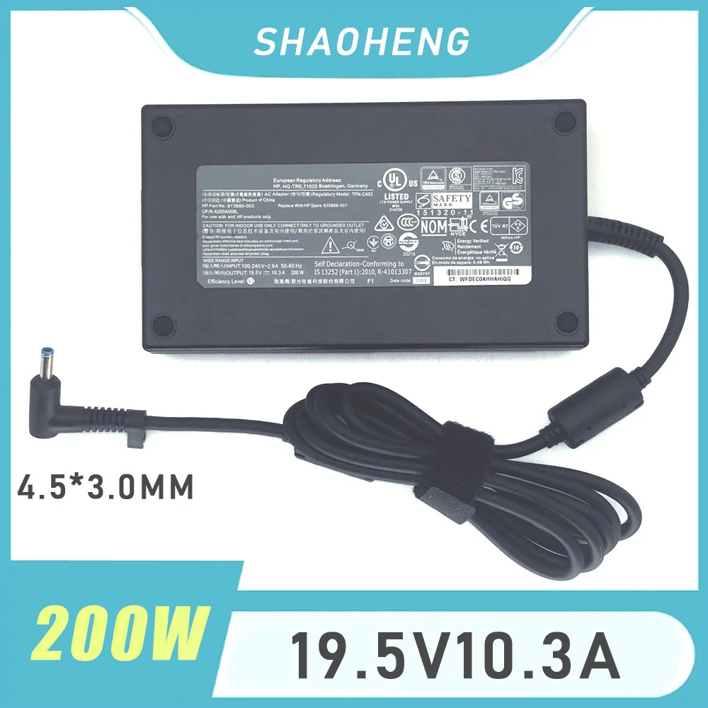 Cargador Adaptador de CA Original de 19.5V 10.3A 200W para HP Victus Gaming 15 16 Pavilion Gaming 15 16 17 Omen 15 17 Zbook 15 17