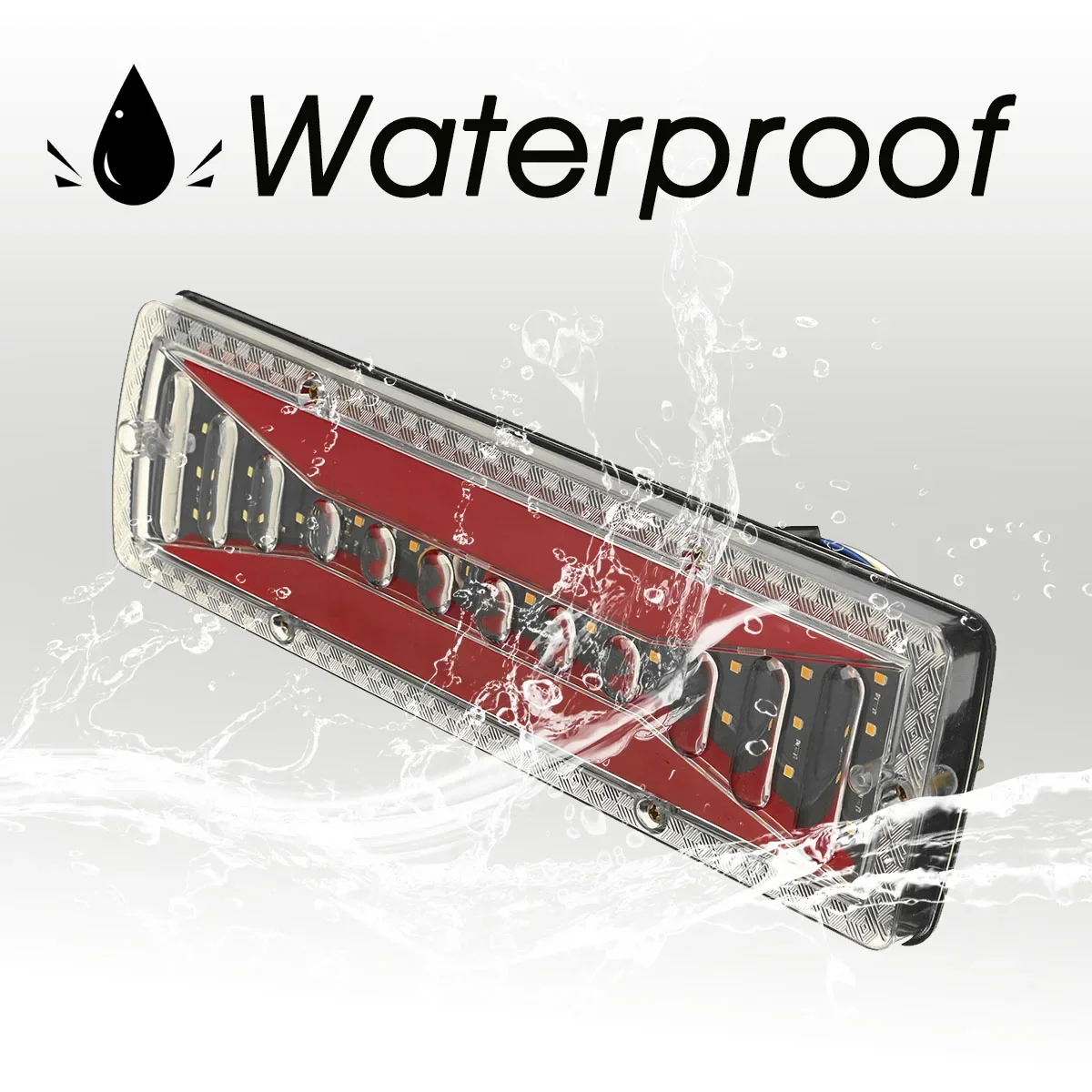 2개 12V LED 다이나믹 트럭 자동차 테일 라이트 방향 지시등 후방 브레이크 라이트 후진 신호등 트레일러 트럭 캠퍼스 버스용