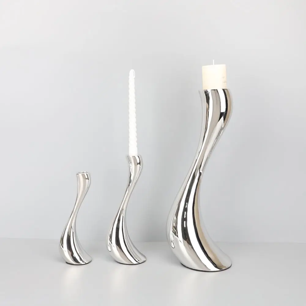 

Подсвечник в американском стиле из смолы с серебряным покрытием, декоративное украшение для обеденного стола в стиле фермерского дома, интерьерный декор для создания атмосферы при свечах