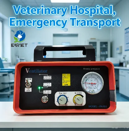 EURVET Veterinary Equipment Emergency Ventilator Portable ICU Respirator For Pets With Optional Oxygen Cylinder