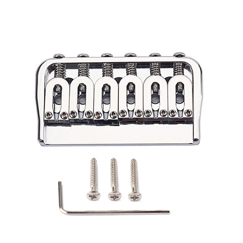 Pont de guitare fixe à 6 cordes en acier massif avec sellette pour guitare électrique Hardtail, accessoires de fixation des cordes à travers le corps