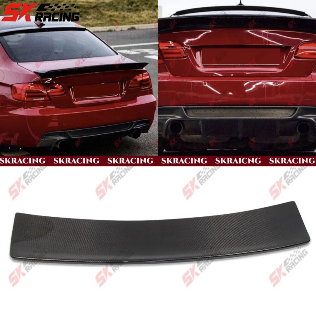

For BMW M3 E92 Coupe 08-13 Unpainted/Forged Carbon Fiber Rear Trunk Spoiler Wing