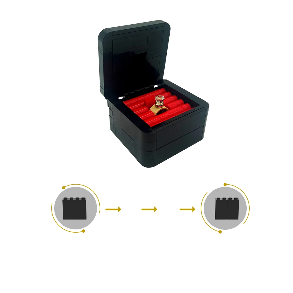 Gobricks MOC Romantischer Verlobungsring Bausteine Kit Hochzeit Gedenkmodell Dekorative Ziegel Spielzeug Valentinstag Geschenk