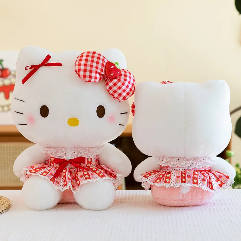 Brinquedo de Pelúcia Sanrio Kawaii de 60cm, Hello Kitty Morango, Boneca de Pelúcia Kt Cat, Presente de Aniversário para Meninas, Perfeito para Brinquedos de Garra