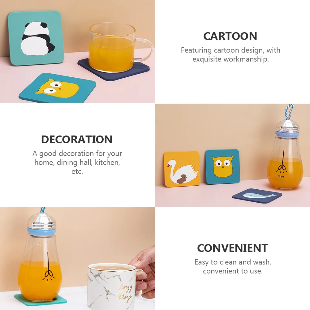 

6Pcs Silicone Heat Insulation Table Mat Anti- Bowl Coaster Kitchen Home Decoration Placemats Cup Coaster