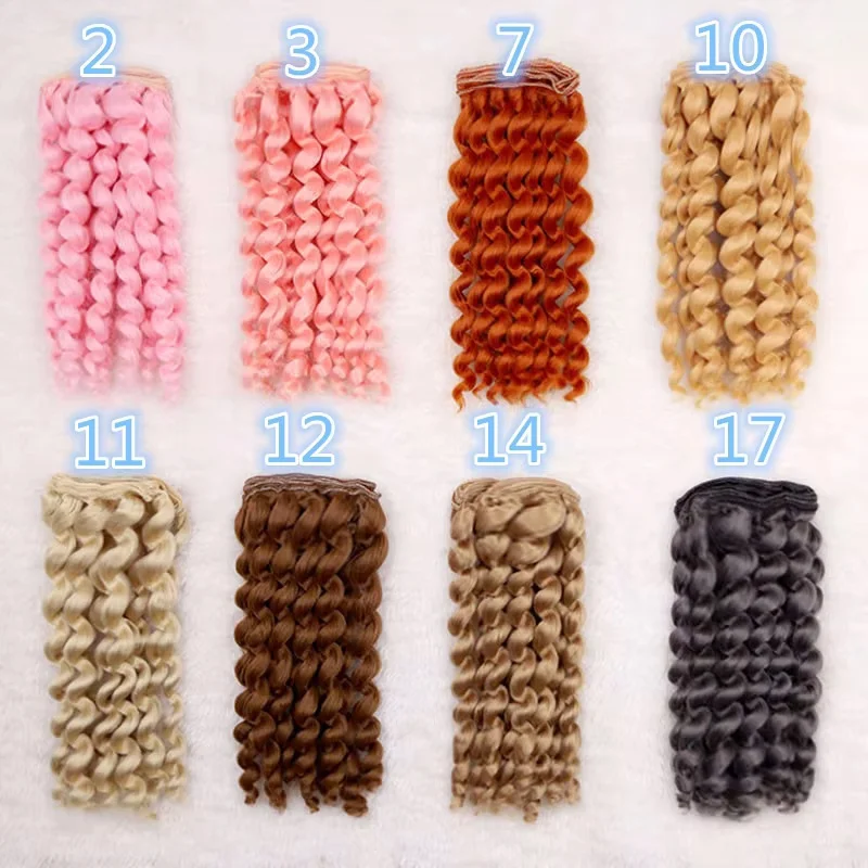 1 개 15cm 1/3 1/4 1/6 BJD SD 인형 가발 번들 Blythe 살롱 고온 실크 섬유 변태 곱슬 머리 DIY 인형 액세서리