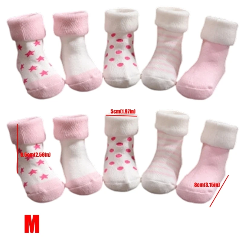 1 Set Breathable Baby Socks Stretchy Star Print Footwear Nonslip Bottom Socks For Active Infants 0-3 Years 425F