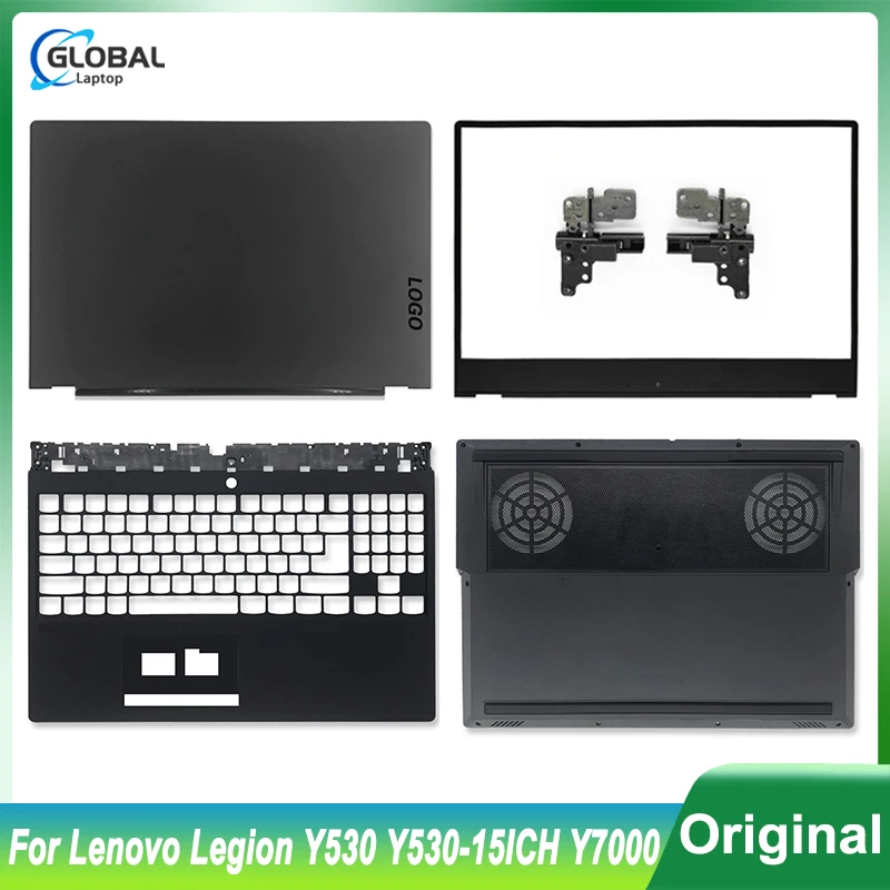 lenovo legion laptop case y530 y53015ich y7000 156 lcd tampa traseira dobradicas da moldura frontal caixa inferior nova tampa da dobradica 01