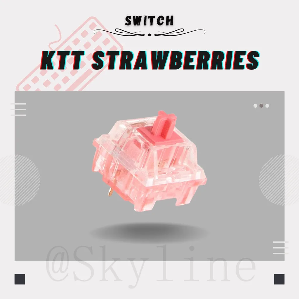 

KTT Strawberry Switch Mechanical Keyboard Content Linear 45g Transparant PC POM Axis RGB Gold Plate Spring GK61