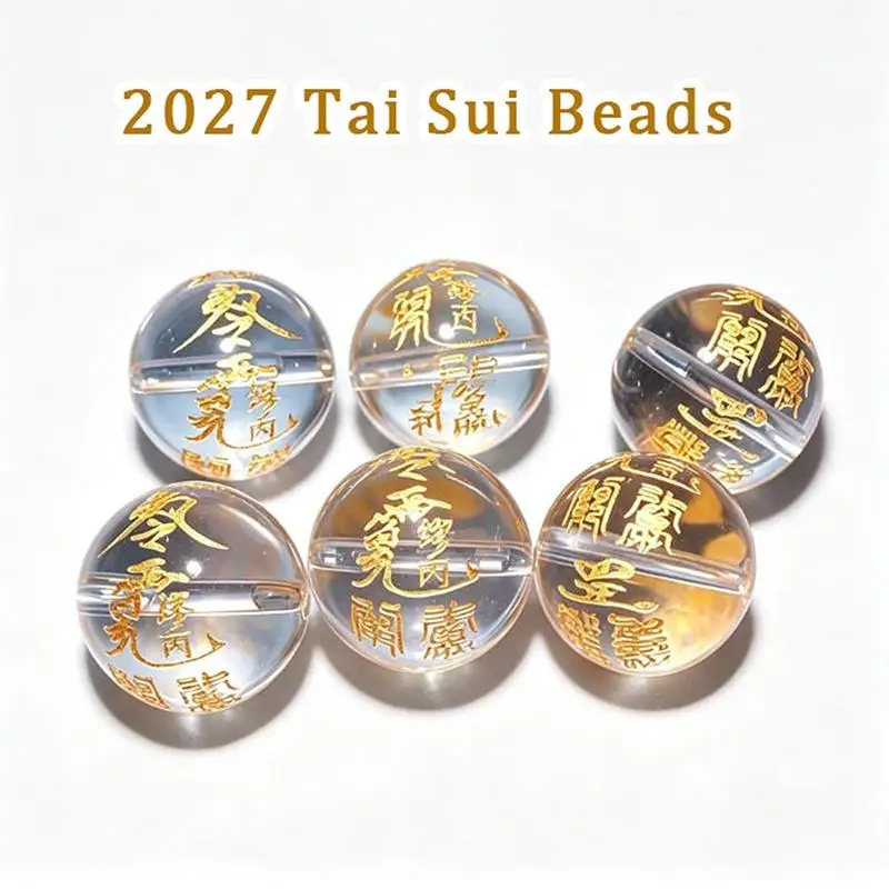2027 Tai Sui Symbols Beads Feng Shui Prayer Beads Exorcism Protection Gift For DIY Jewelry Bracelet Necklace Making Accessories