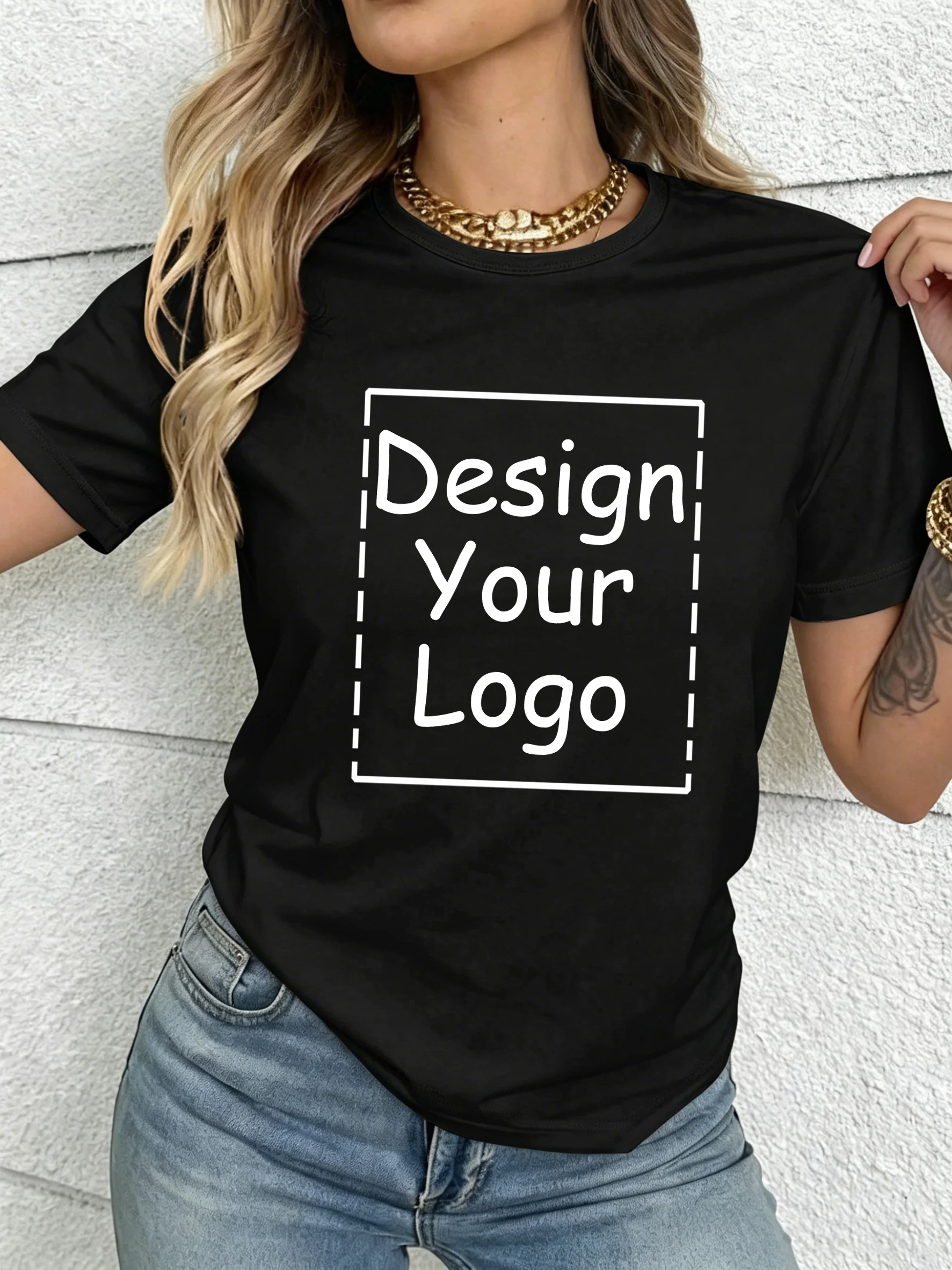 100% Cotton 21 Color Custom Your Logo Women's T Shirts Y2K Crewneck Casual Short Sleeve Hip Hop Summer T-Shirt Oversized Clothes