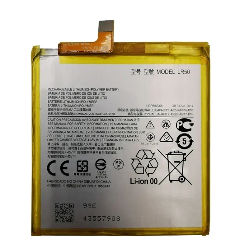 100% Original Replacement 4500mAh Batteria LR50 LR 50 Battery For Motorola MOTO Edge XT2063-3 Batteries +Free Tool Kits