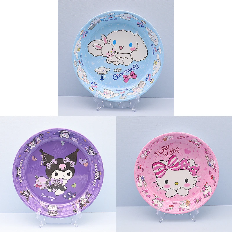 Disco Kawaii Sanrio Pochacco Hello Kitty Kuromi, suministros de cocina creativos, plato frío de frutas, artículos para el hogar, regalo, 8 pulgadas