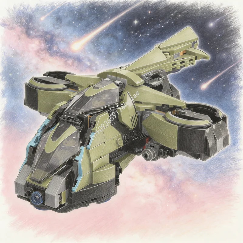 

408pcs MOC City Champions Heavy Gunship Model Building Blocks Architecture Christmas Gifts Creative Toys Education Brick Kids