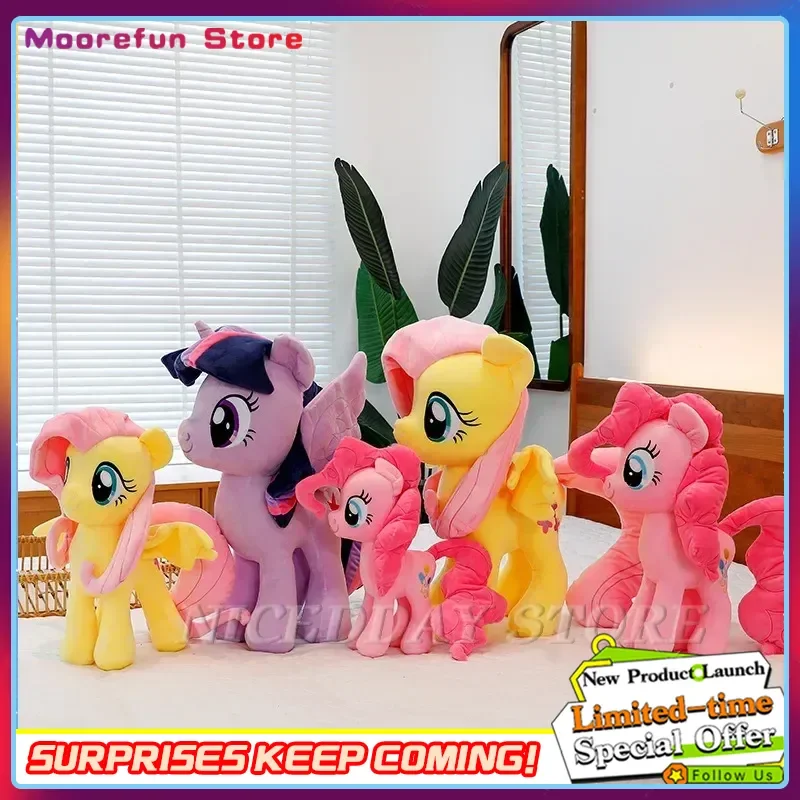 새로운 마이 리틀 포니 봉제 인형 애니메이션 트와일라잇 스파클 플러터쉬 핑키 파이 만화 부드러운 장식품 생일 귀여운 장난감 어린이 선물